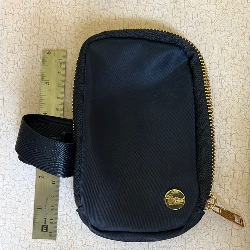 Darling Effect Blue and Gold wallet Case with Zipper and Strap